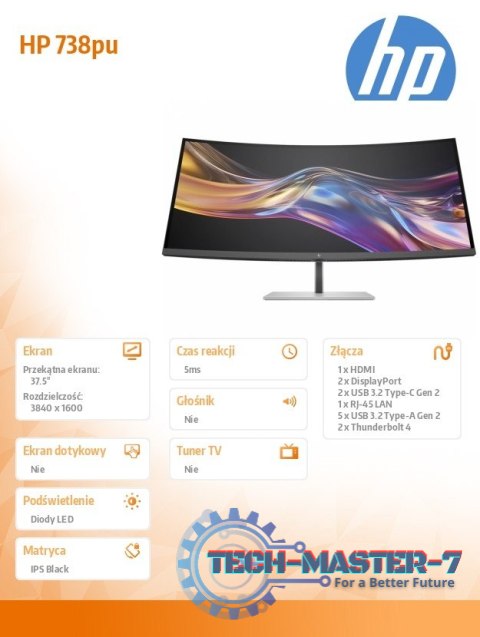 Monitor Pro seria 7 37.5 cala WQHD+ Thunderbolt 4 - 738pu Monitor Pro seria 7 37.5 cala WQHD+ Thunderbolt 4 - 738pu