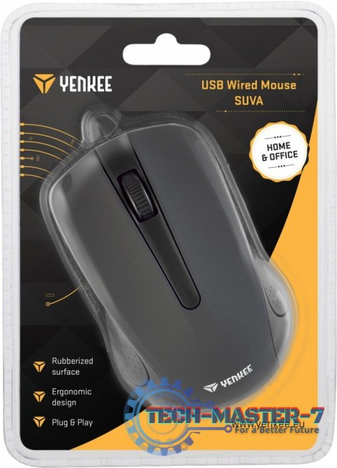 Mysz przewodowa USB, 3 przyciski , gumowana powierzchnia Mysz przewodowa USB, 3 przyciski , gumowana powierzchnia