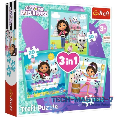 Puzzle 3w1 Aktywności Gabby Koci Domek Gabi (Gabbys Dollhouse)
