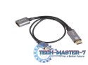 Adapter HDMI(M)-Displayport(F)4K na kablu 20cm srebrny
