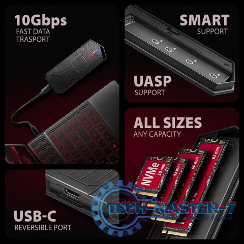 EEM2-GAM Obudowa zewnętrzna aluminiowa USB-C 3.2 Gen 2 M.2 NVMe/SATA SSD Gaming EEM2-GAM Obudowa zewnętrzna aluminiowa USB-C 3.2 Gen 2 M.2 NVMe/SATA SSD Gaming