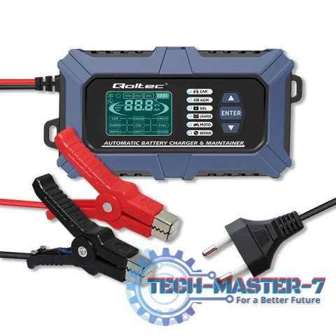 Inteligentna mikroprocesorowa ładowarka z testerem baterii i funkcją naprawy 12V | 6A | LCD | Prostownik do akumulatora AGM LiFe Inteligentna mikroprocesorowa ładowarka z testerem baterii i funkcją naprawy 12V | 6A | LCD | Prostownik do akumulatora AGM LiFe