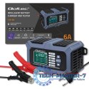 Inteligentna mikroprocesorowa ładowarka z testerem baterii i funkcją naprawy 12V | 6A | LCD | Prostownik do akumulatora AGM LiFe