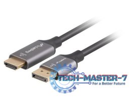 Kabel Displayport(M)-HDMI(M)1.8M 4K czarno-srebrny