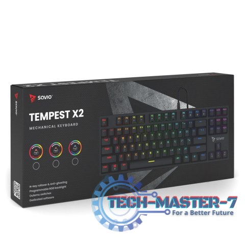 Klawiatura mechaniczna RGB Tempest X2 Outemu Brown Klawiatura mechaniczna RGB Tempest X2 Outemu Brown