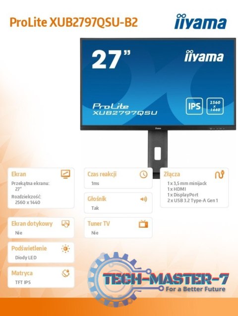 Monitor 27 cali XUB2797QSU-B2 IPS,HDMI,DP,100Hz,QHD,300cd /5y/ Monitor 27 cali XUB2797QSU-B2 IPS,HDMI,DP,100Hz,QHD,300cd /5y/