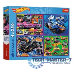 Puzzle 4x250 Wyścigowe auta Hot Wheels