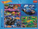Puzzle 4x250 Wyścigowe auta Hot Wheels