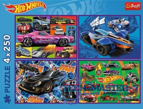 Puzzle 4x250 Wyścigowe auta Hot Wheels Puzzle 4x250 Wyścigowe auta Hot Wheels