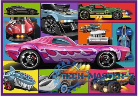 Puzzle 4x250 Wyścigowe auta Hot Wheels Puzzle 4x250 Wyścigowe auta Hot Wheels