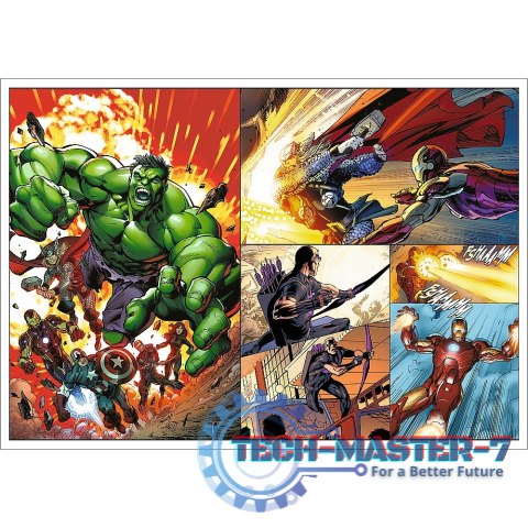 Puzzle 4x250 elementów Bohaterskie dni Avengers Puzzle 4x250 elementów Bohaterskie dni Avengers