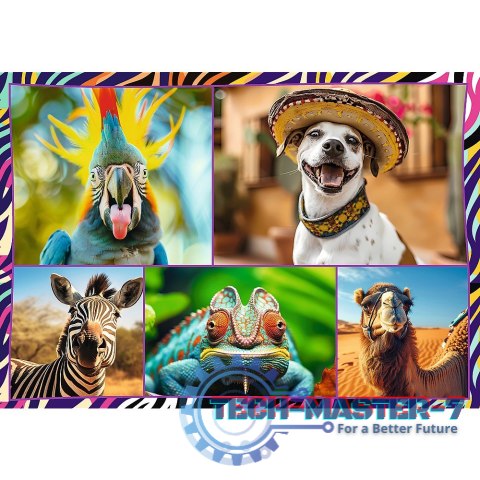 Puzzle 4x250 elementów Zabawne zwierzaki Puzzle 4x250 elementów Zabawne zwierzaki