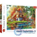 Puzzle 500 elementów Chatka nad rzeką