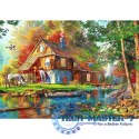 Puzzle 500 elementów Chatka nad rzeką