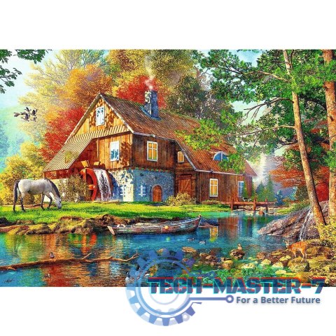 Puzzle 500 elementów Chatka nad rzeką Puzzle 500 elementów Chatka nad rzeką