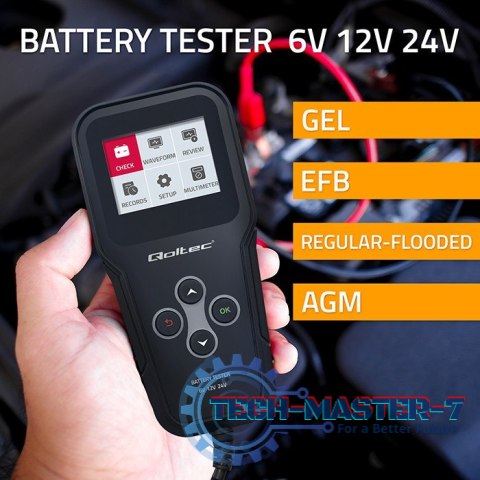 Cyfrowy tester akumulatora 3w1 z LCD | 6V | 12V | 24V | 30Ah- 200Ah Cyfrowy tester akumulatora 3w1 z LCD | 6V | 12V | 24V | 30Ah- 200Ah