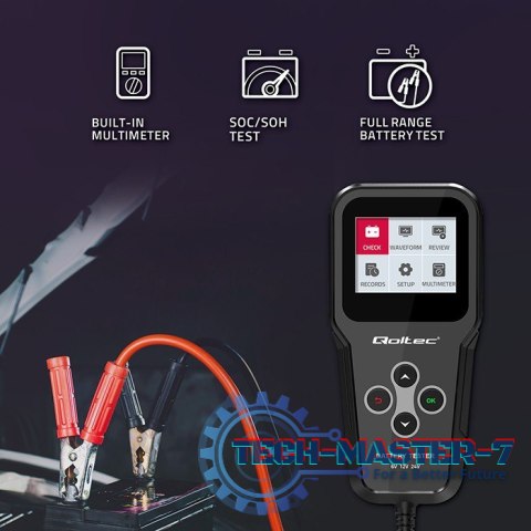 Cyfrowy tester akumulatora 3w1 z LCD | 6V | 12V | 24V | 30Ah- 200Ah Cyfrowy tester akumulatora 3w1 z LCD | 6V | 12V | 24V | 30Ah- 200Ah