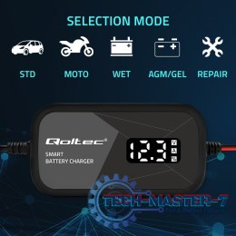 Inteligentna mikroprocesorowa ładowarka 12V | 2A | Prostownik z funkcją regeneracji ogniw do akumulatora AGM GEL | LCD