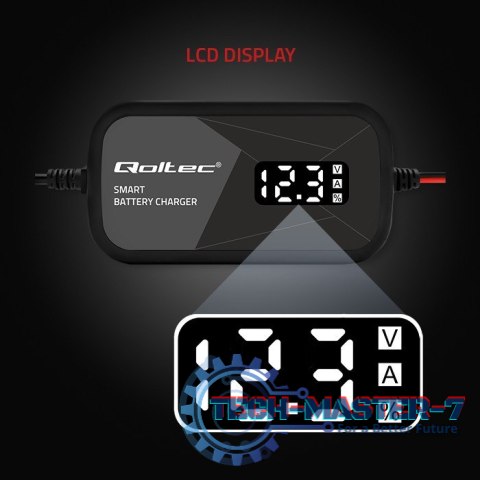 Inteligentna mikroprocesorowa ładowarka 12V | 2A | Prostownik z funkcją regeneracji ogniw do akumulatora AGM GEL | LCD Inteligentna mikroprocesorowa ładowarka 12V | 2A | Prostownik z funkcją regeneracji ogniw do akumulatora AGM GEL | LCD