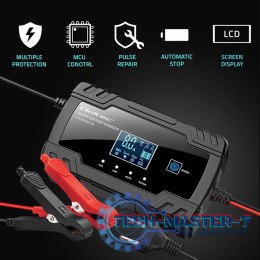 Inteligentna mikroprocesorowa ładowarka 12V 8A | 24V 4A |Prostownik z funkcją naprawy do akumulatora AGM GEL | LCD