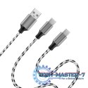 Kabel USB2.0 A/M do micro USB + USB-C, 1.2m