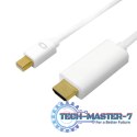 Kabel mini DisplayPort do HDMI,4K 1m Biały