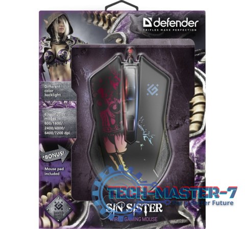 Mysz gamingowa SIN'SISTER GM-933 optyczna 7200dpi 6P Mysz gamingowa SIN'SISTER GM-933 optyczna 7200dpi 6P