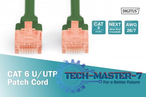 Patch cord U/UTP kat.6 PVC 5m Zielony Patch cord U/UTP kat.6 PVC 5m Zielony