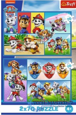 Puzzle 2x70 elementów Psi Patrol rządzi