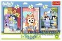 Puzzle 3x50 elementów Bluey rodzina