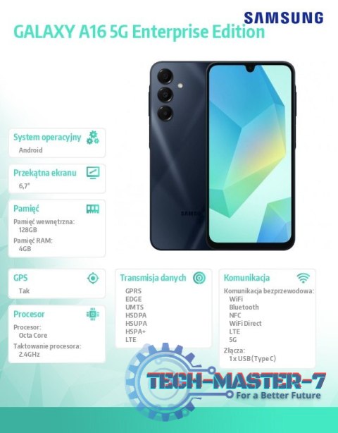 Smartfon GALAXY A16 5G 4/128 GB Czarny Enterprise Edition Smartfon GALAXY A16 5G 4/128 GB Czarny Enterprise Edition