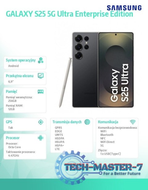 Smartfon GALAXY S25 DS 5G Ultra 12/256GB Czarny Enterprise Edition Smartfon GALAXY S25 DS 5G Ultra 12/256GB Czarny Enterprise Edition