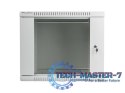 Szafa instalacyjna wisząca 19'' 9U 600X600mm szara (drzwi szklane)