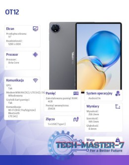 Tablet OT12 4G 11 cali 4/256GB Szary