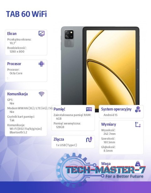 Tablet TAB 60 WiFi 10,1" 4/128GB szary Tablet TAB 60 WiFi 10,1" 4/128GB szary