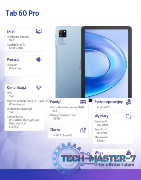 Tablet Tab 60 Pro 4G 11" 8/128GB niebieski Tablet Tab 60 Pro 4G 11" 8/128GB niebieski