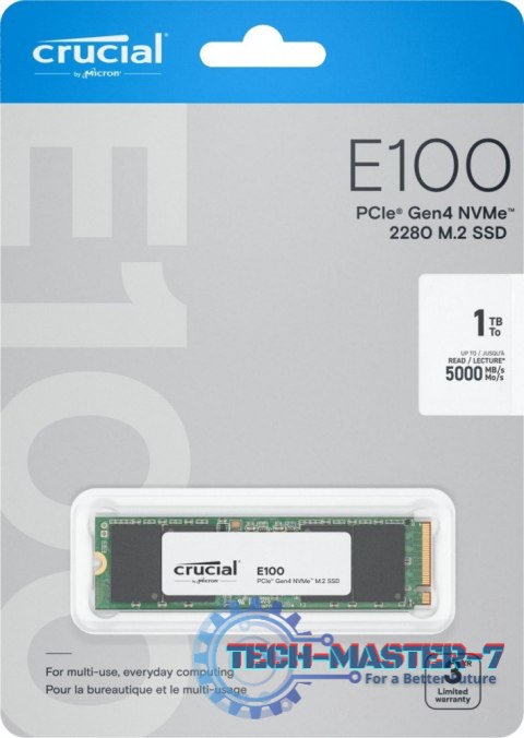 Dysk SSD E100 1TB M.2 NVMe 2280 PCIe 4.0 5000/4500 MB/s Dysk SSD E100 1TB M.2 NVMe 2280 PCIe 4.0 5000/4500 MB/s