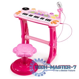 Keyboard organki pianinko z mikrofonem mp3 różowe MULTISTORE