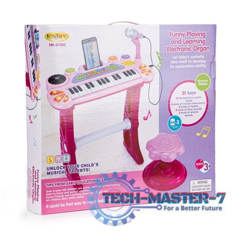 Keyboard organki pianinko z mikrofonem mp3 różowe MULTISTORE Keyboard organki pianinko z mikrofonem mp3 różowe MULTISTORE