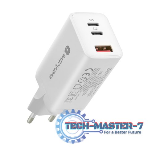 Ładowarka USB/USB-C QC4+ 65W technologia GaN Biała