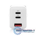 Ładowarka USB/USB-C QC4+ 65W technologia GaN Biała