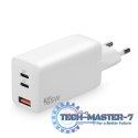 Ładowarka USB/USB-C QC4+ 65W technologia GaN Biała