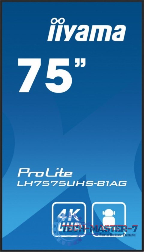 Monitor 75 cali LH7575UHS-B1AG, 24/7,IPS,ANDROID.11,4K,500cd/m2,WiFi,3xHDMI,DP,Daisy/Chain,2xUSB,2x10W,RJ45,iiSignage2,FailOver, Monitor 75 cali LH7575UHS-B1AG, 24/7,IPS,ANDROID.11,4K,500cd/m2,WiFi,3xHDMI,DP,Daisy/Chain,2xUSB,2x10W,RJ45,iiSignage2,FailOver,