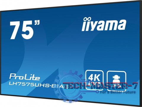 Monitor 75 cali LH7575UHS-B1AG, 24/7,IPS,ANDROID.11,4K,500cd/m2,WiFi,3xHDMI,DP,Daisy/Chain,2xUSB,2x10W,RJ45,iiSignage2,FailOver, Monitor 75 cali LH7575UHS-B1AG, 24/7,IPS,ANDROID.11,4K,500cd/m2,WiFi,3xHDMI,DP,Daisy/Chain,2xUSB,2x10W,RJ45,iiSignage2,FailOver,
