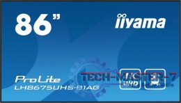 Monitor 85.6 calowy LH8675UHS-B1A, 24/7,IPS,ANDROID.11,4K,500cd/m2,WiFi,3xHDMI,DP,Daisy/Chain,2xUSB,2x10W,RJ45,iiSignage2,FailOv