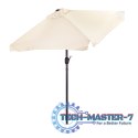 Prostokątny duży parasol ogrodowy skośny łamany z korbą beżowy 200x140 cm MultiGarden MultiGarden