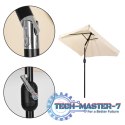 Prostokątny duży parasol ogrodowy skośny łamany z korbą beżowy 200x140 cm MultiGarden MultiGarden