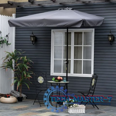 Prostokątny duży parasol ogrodowy skośny łamany z korbą szary 200x140 cm MultiGarden MultiGarden Prostokątny duży parasol ogrodowy skośny łamany z korbą szary 200x140 cm MultiGarden MultiGarden