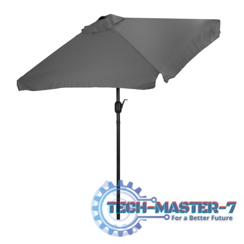 Prostokątny duży parasol ogrodowy skośny łamany z korbą szary 200x140 cm MultiGarden MultiGarden Prostokątny duży parasol ogrodowy skośny łamany z korbą szary 200x140 cm MultiGarden MultiGarden