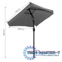 Prostokątny duży parasol ogrodowy skośny łamany z korbą szary 200x140 cm MultiGarden MultiGarden